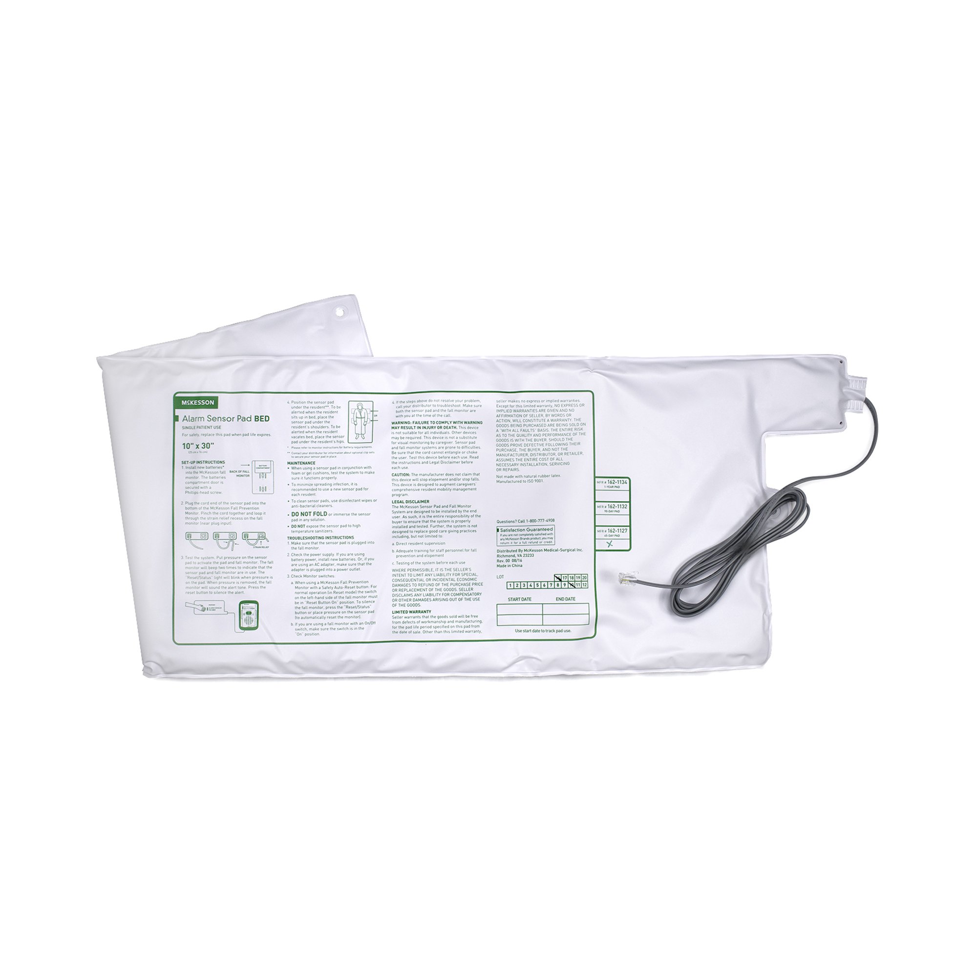 McKesson Bed Alarm Sensor Pad, 10 x 30 Inch MK 1020956
