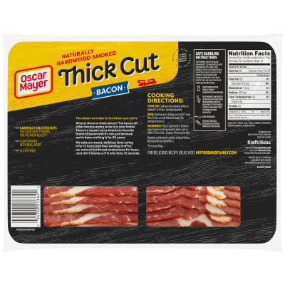 Oscar Mayer Naturally Hardwood Smoked Thick Cut Bacon Mega Pack, for a Low Carb Lifestyle, 22 oz Pack