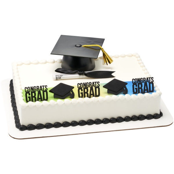 Black Grad Hat Cupcake Rings