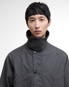 Oversized Bedale Waxed Jacket Classic Grey