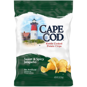 Cape Cod Potato Chips, Sweet and Spicy Jalapeno Kettle Chips, 2 Oz