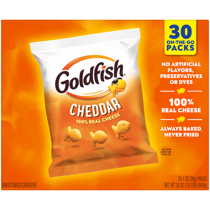 Goldfish® Cheddar Crackers, 30 count box, 1 oz, bag - Back Image