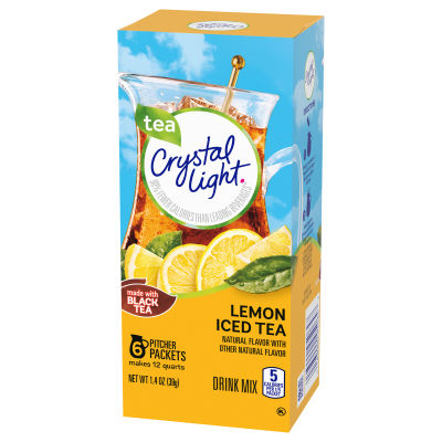 Crystal Light Lemon Iced Tea Drink Mix, 6 ct Pitcher Packets