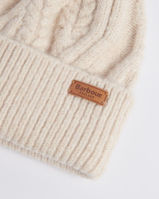 Elsdon Cable-Knit Beanie Eggshell