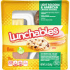 Lunchables Light Bologna & American Cheese Cracker Stackers Chocolate Chip Cookies, 3.1 oz Tray