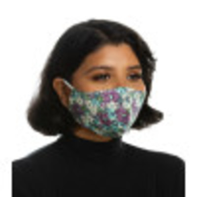 Landau Three-Pack of Face Masks for Women: Blue Floral-Landau