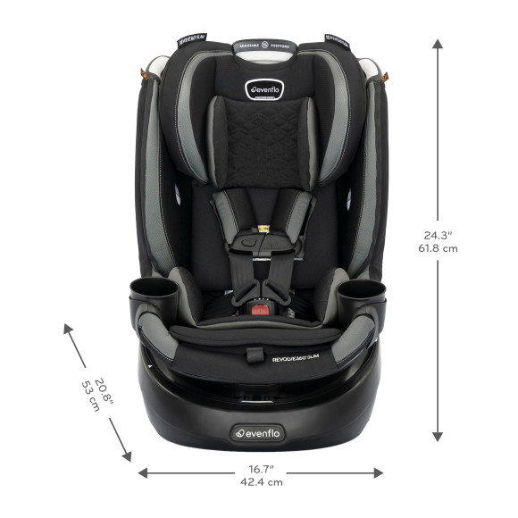 Revolve360 Slim 2-in-1 Rotational Car Seat with Quick Clean Cover Support Specifications
