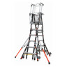 Compact Cage Enclosed Platform Ladder Fiberglass Model Adjustable 6-10 ft. Type IAA-375 lbs. Rated