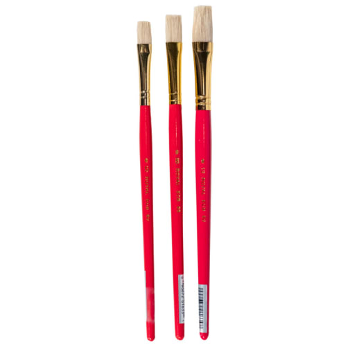 Royal & Langnickel Short Handle Flat Bristle Paint Brushes Set of 4