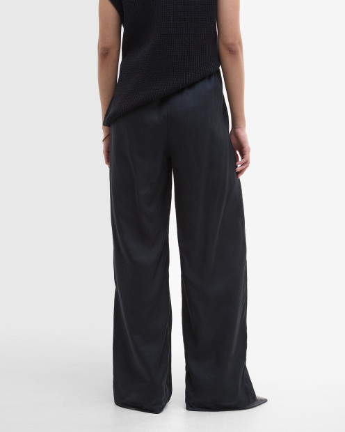 Clara Relaxed Wide-Leg Trousers Black