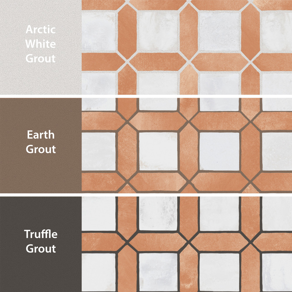 Picket Arendel Terra with White Square 14-5/8 in. x 22-1/2 in. Porcelain Floor and Wall Tile