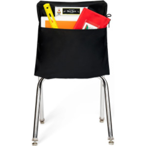 Standard Chair Pocket Classroom Storage Organizer - 14 inch, Black