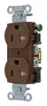 Straight Blade Receptacle Grounding Nylon 20A 125V 2-Pole 3-Wire 12 to 10 AWG Brown
