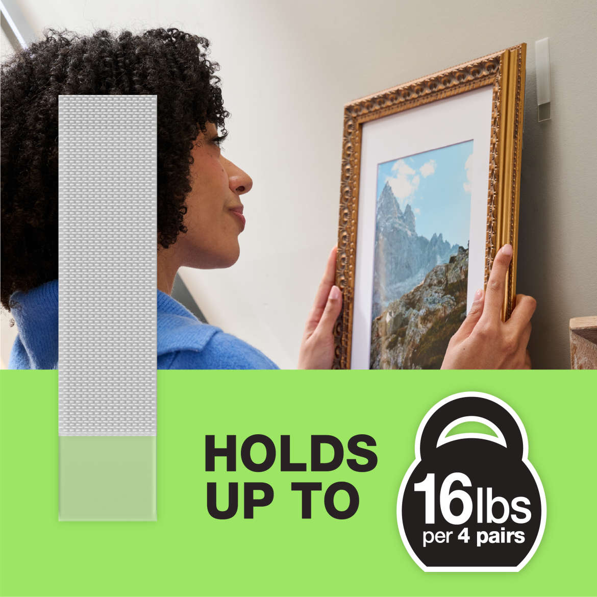 FrogTape reMOVEables™ Large Clear Picture Hanging Strips Application Image 2