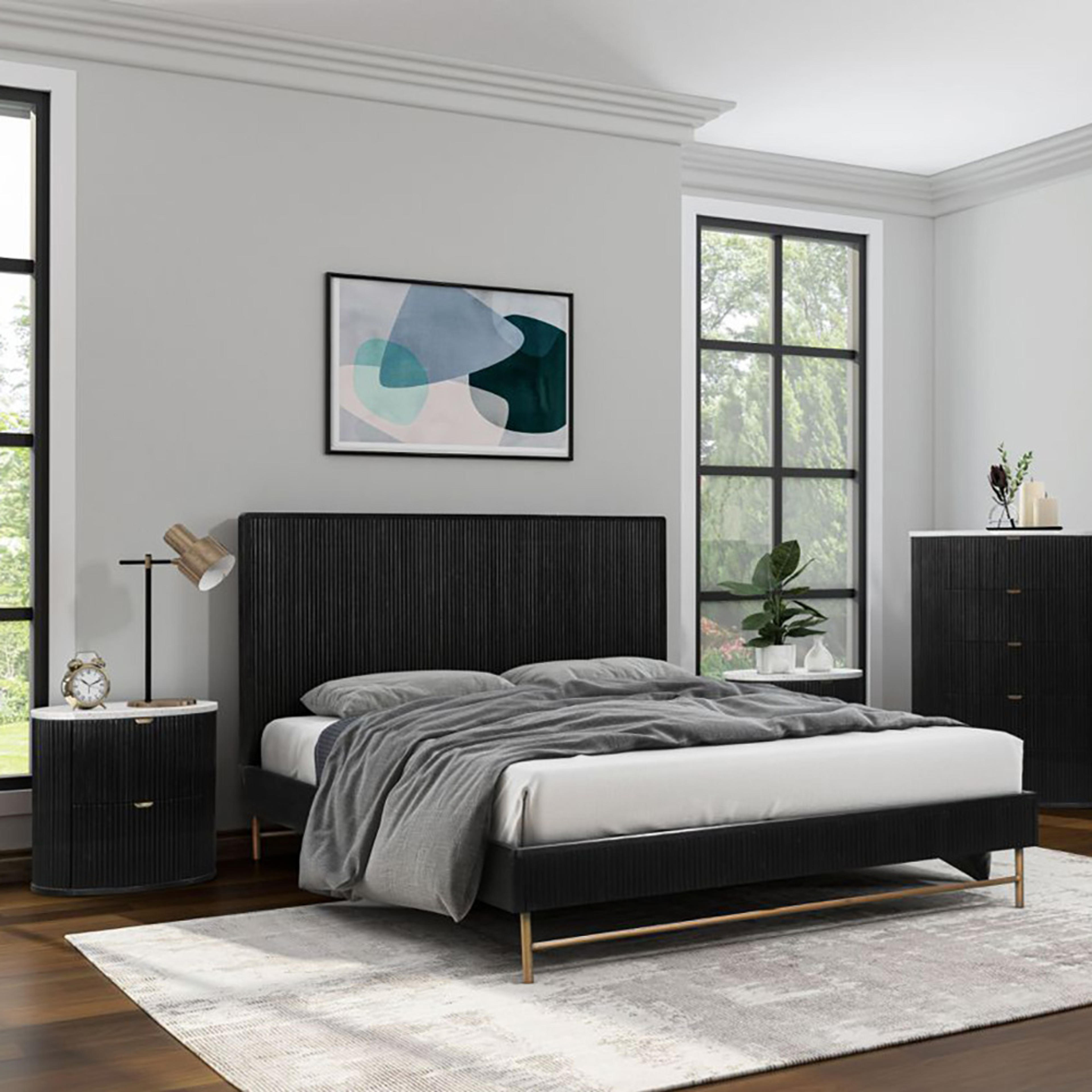 Lifestyle image of the Razzo Bed Frame, Black from Forty Winks