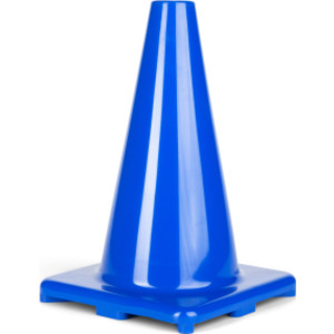 Hi-Visibility Flexible Vinyl Cone, Weighted, 12", Royal Blue