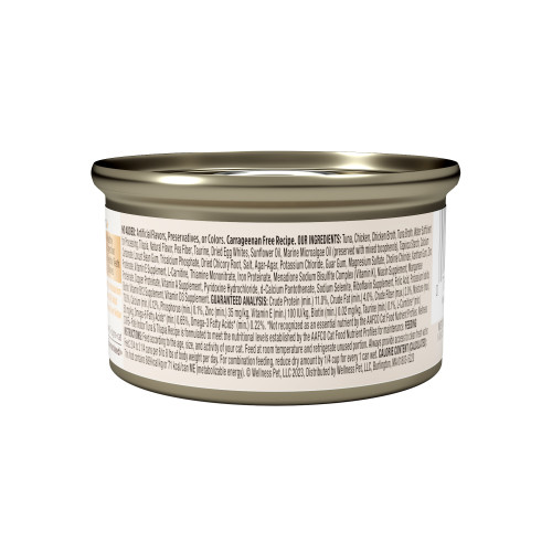 Wellness CORE+ Indoor Tuna & Tilapia back packaging