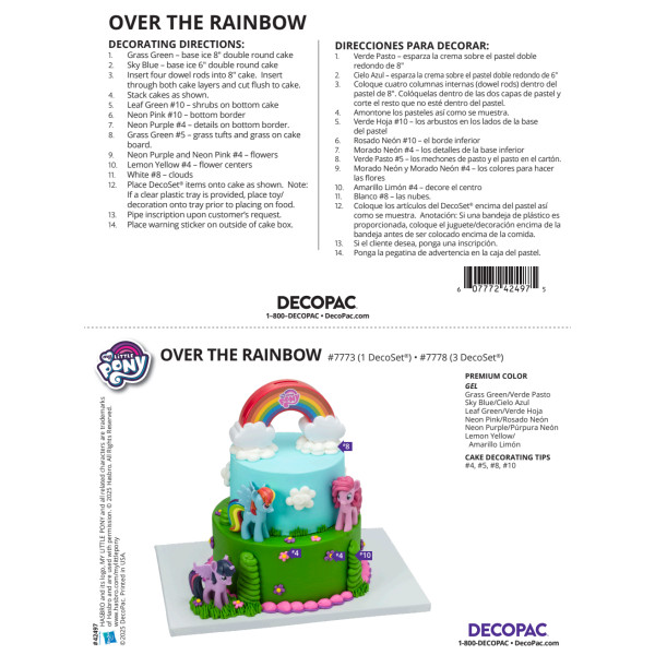My Little Pony™ Over the Rainbow Cake Decorating Instruction Card