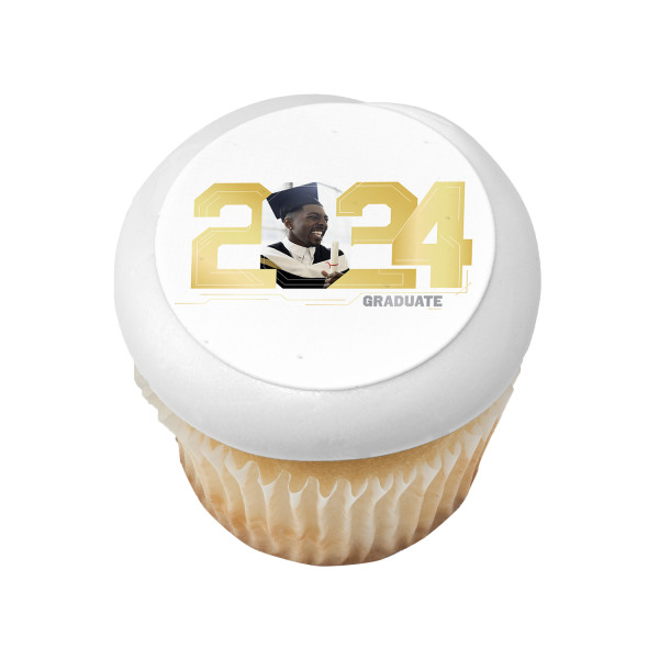 Gold 2024 Graduate PhotoCake® Edible Image® Frame