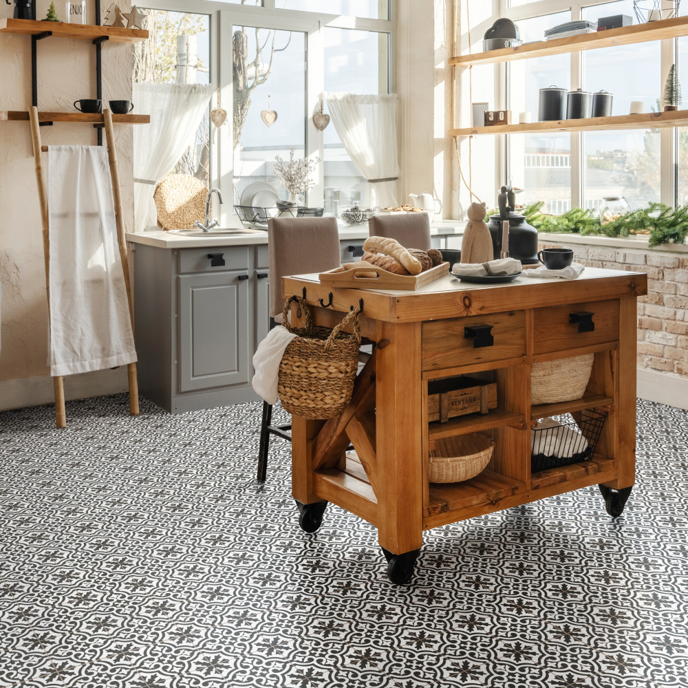 Berkeley II Black 17-5/8 in. x 17-5/8 in. Ceramic Floor and Wall Tile