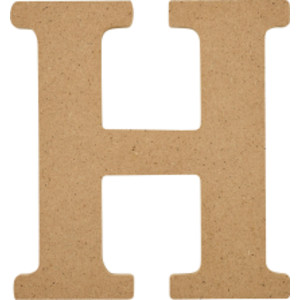 MDF Letter, H, 5 Inch