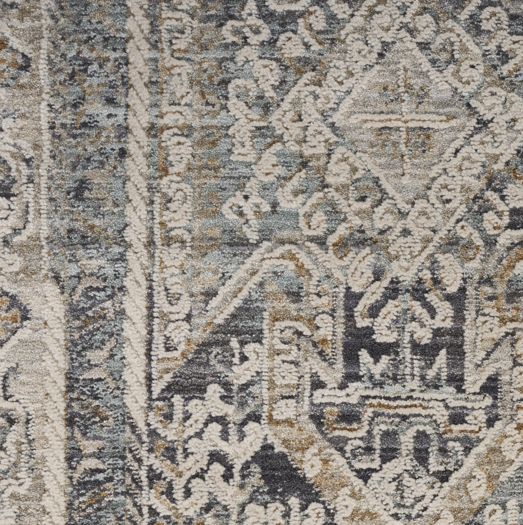 Nourison Lynx 2'3" x 10' Ivory Charcoal Vintage Indoor Rug