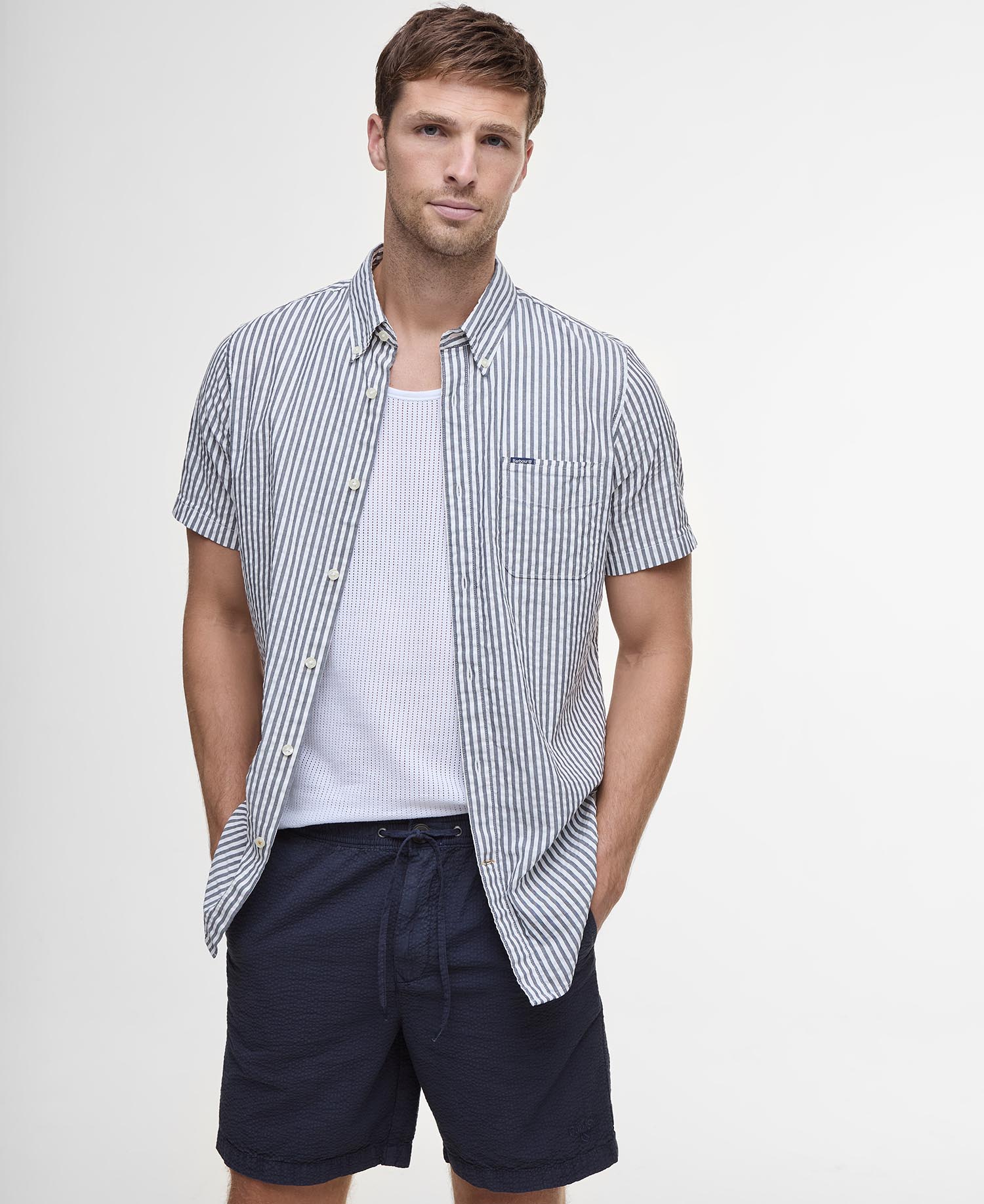 Seersucker Relaxed Shorts image number 3