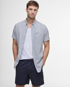Seersucker Relaxed Shorts Classic Navy
