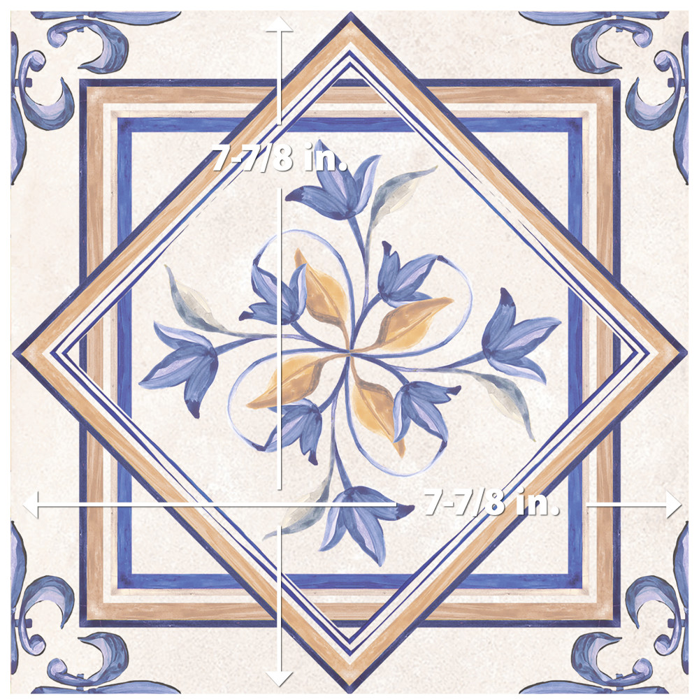 Toscana Giotto Decoro Mix 7-7/8 in. x 7-7/8 in. Porcelain Floor and Wall Tile