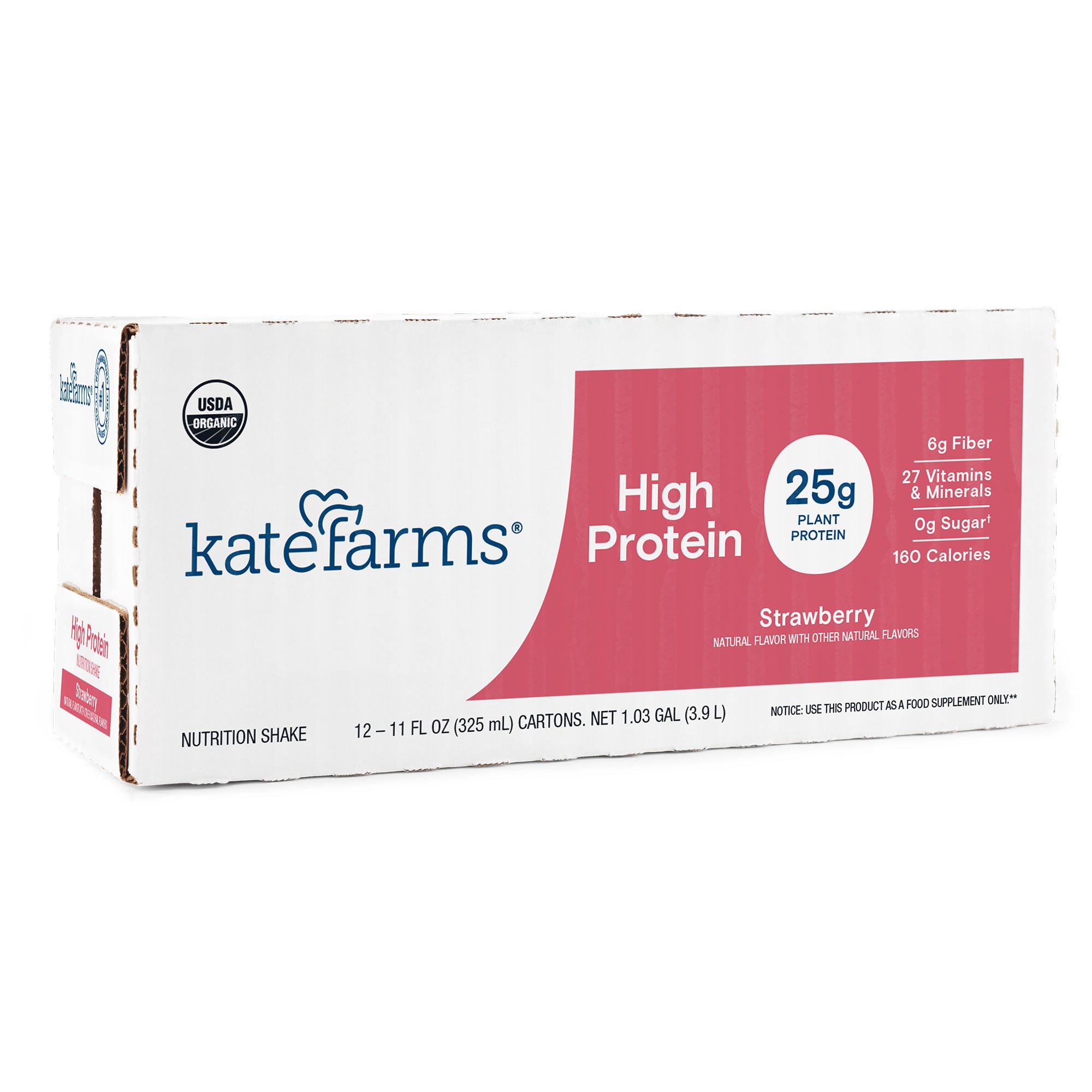 Kate Farms SHAKE, NUTRITION HIGH PROTEIN STRWBRY 325ML (12/CS)