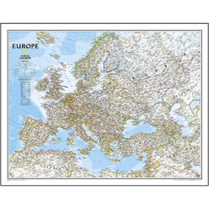 Europe Classic Map, Laminated