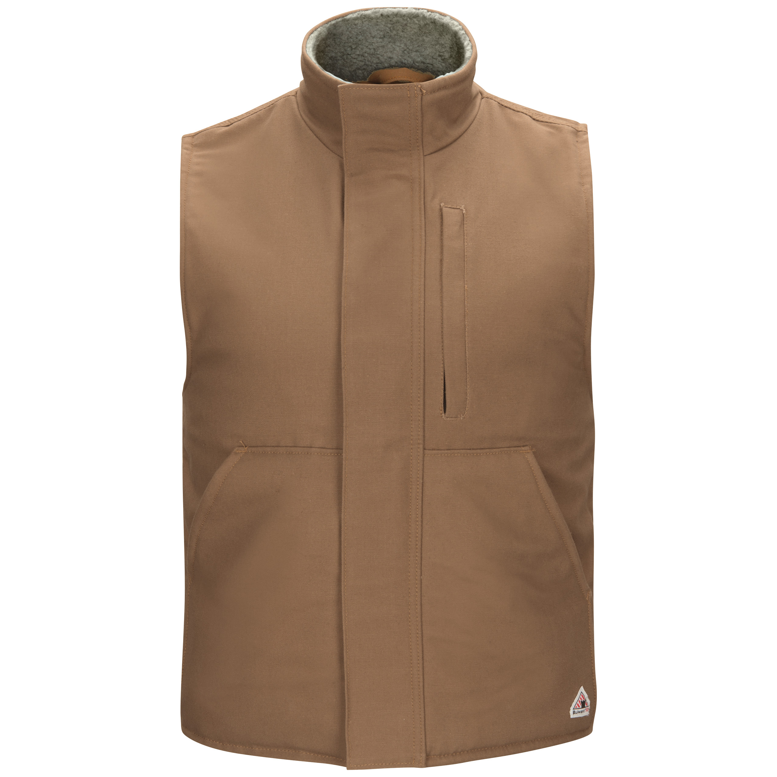 Men‘s Sherpa Lined Brown Duck Vest-Bulwark