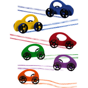 Paint Racers, Primary & Secondary Colors, 6-Pack