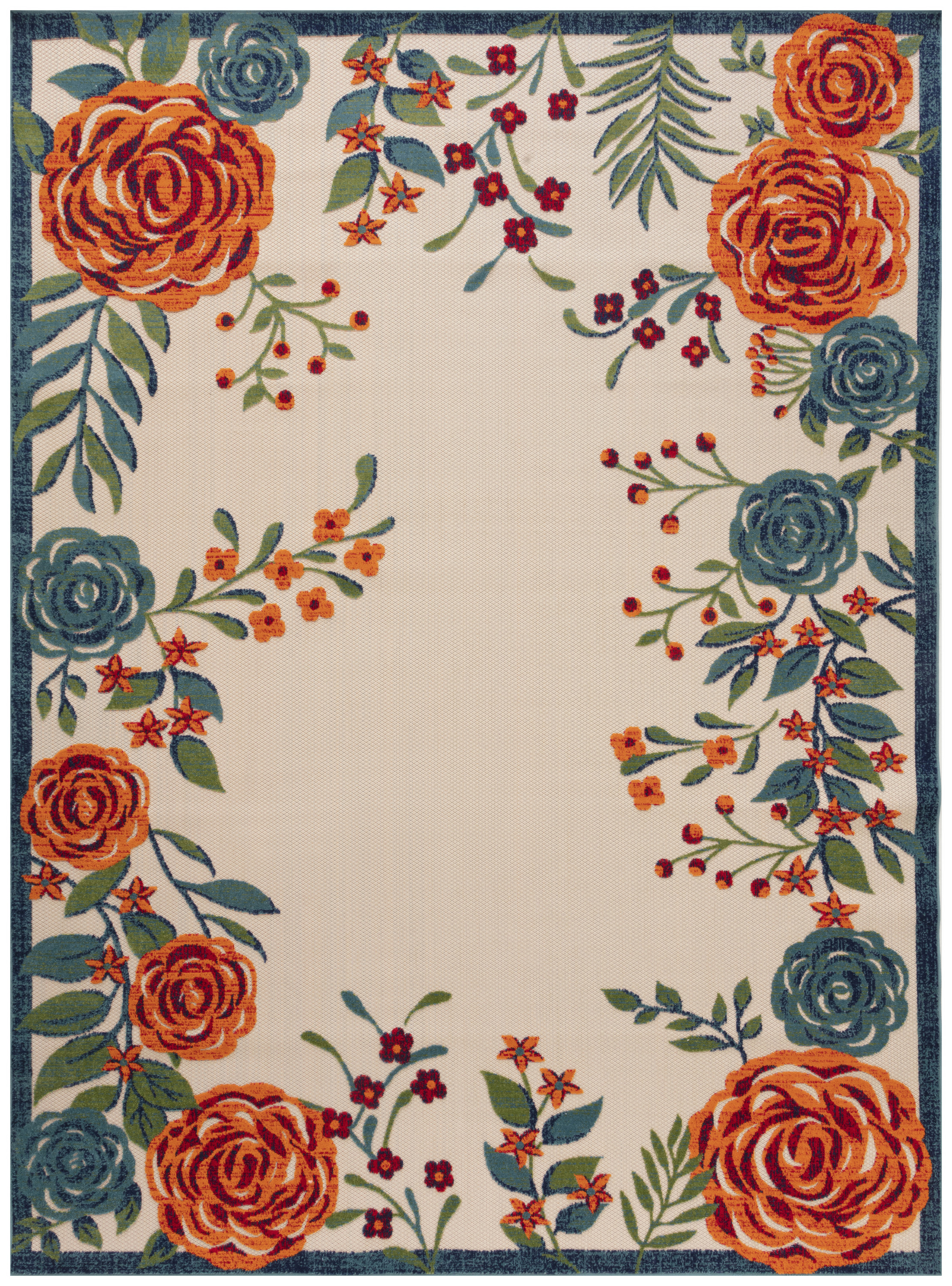 Nourison Aloha 7'10" x 10'6" Ivory Multicolor Outdoor Rug