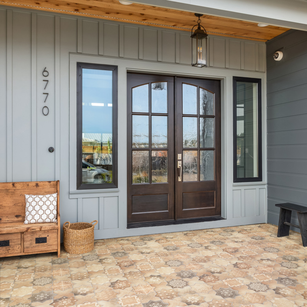 Tech Land Star Fire Temple/Cross Fire 6 in. x 12 in. Porcelain Floor and Wall Tile