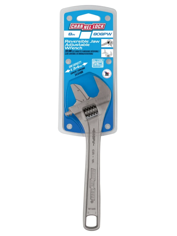 808PW 8-inch Reversible Jaw Adjustable Wrench