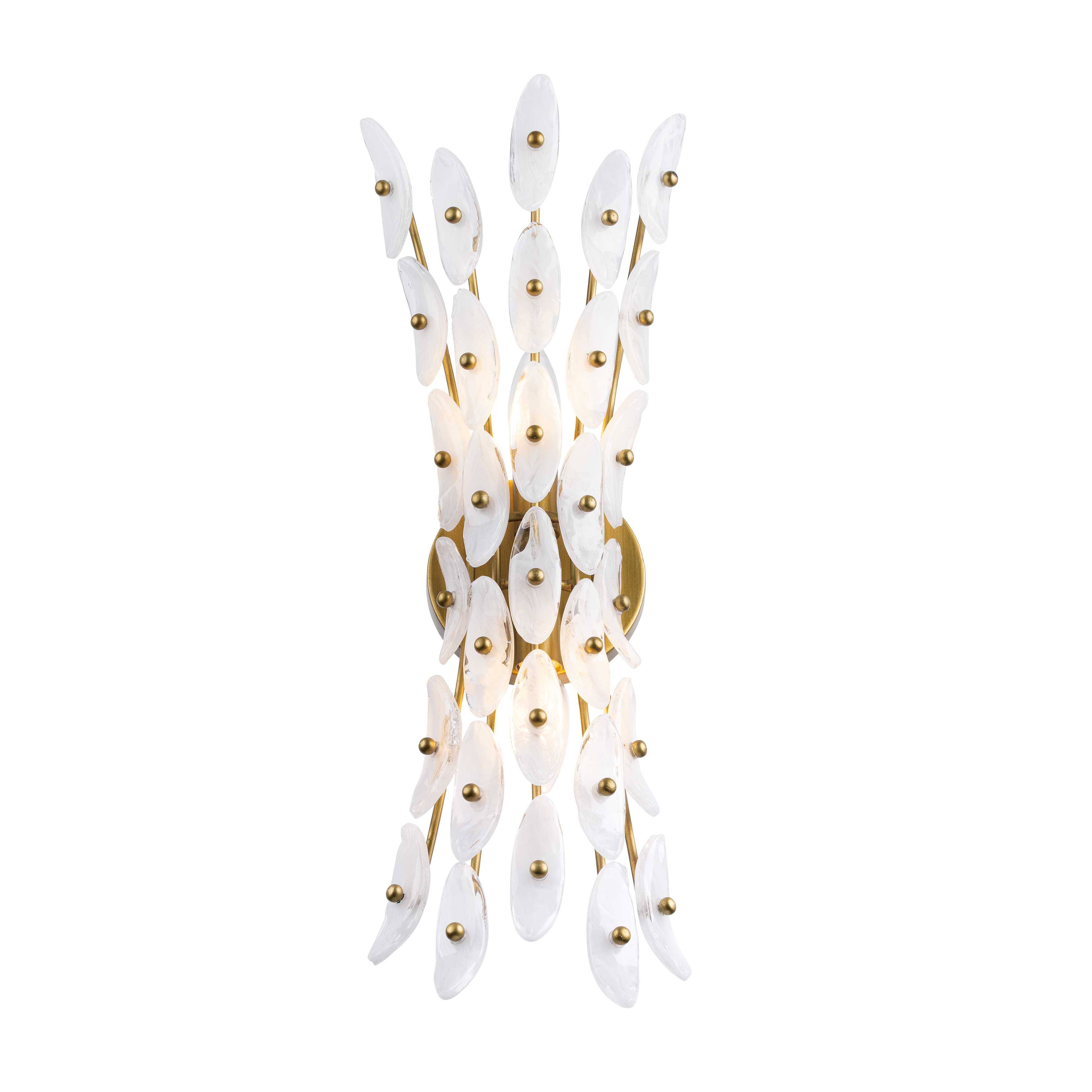 2-Light Wall Sconce - Legacy Brass with White Swirl Glass - alternate view