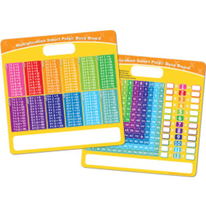 Smart Poly&reg; Educational Activity Busy Board, Dry Erase with Marker, 10-3/4" x 10-3/4", Multiplication