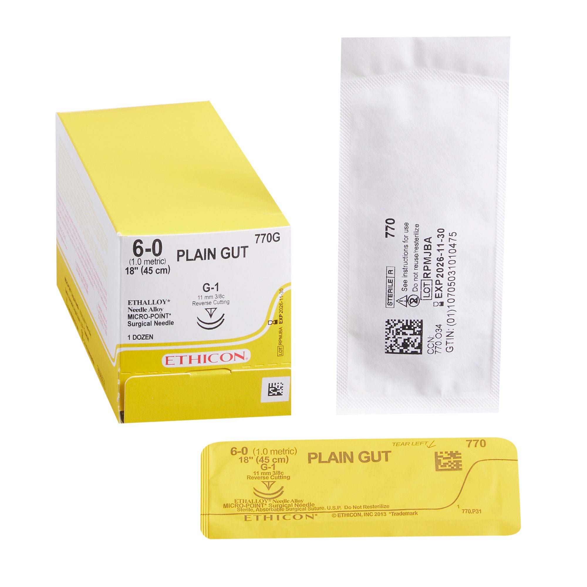 J & J Healthcare Systems SUTURE, GUT PL 6-0 18" G-1 (12/BX)