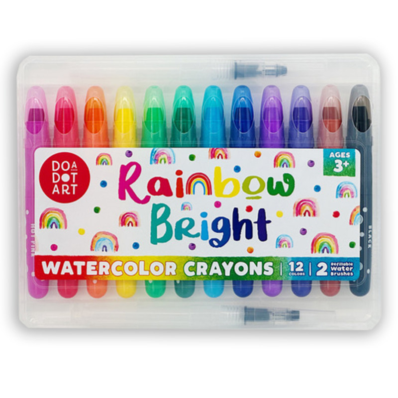 Rainbow Bright Watercolor Crayons, Pack of 12
