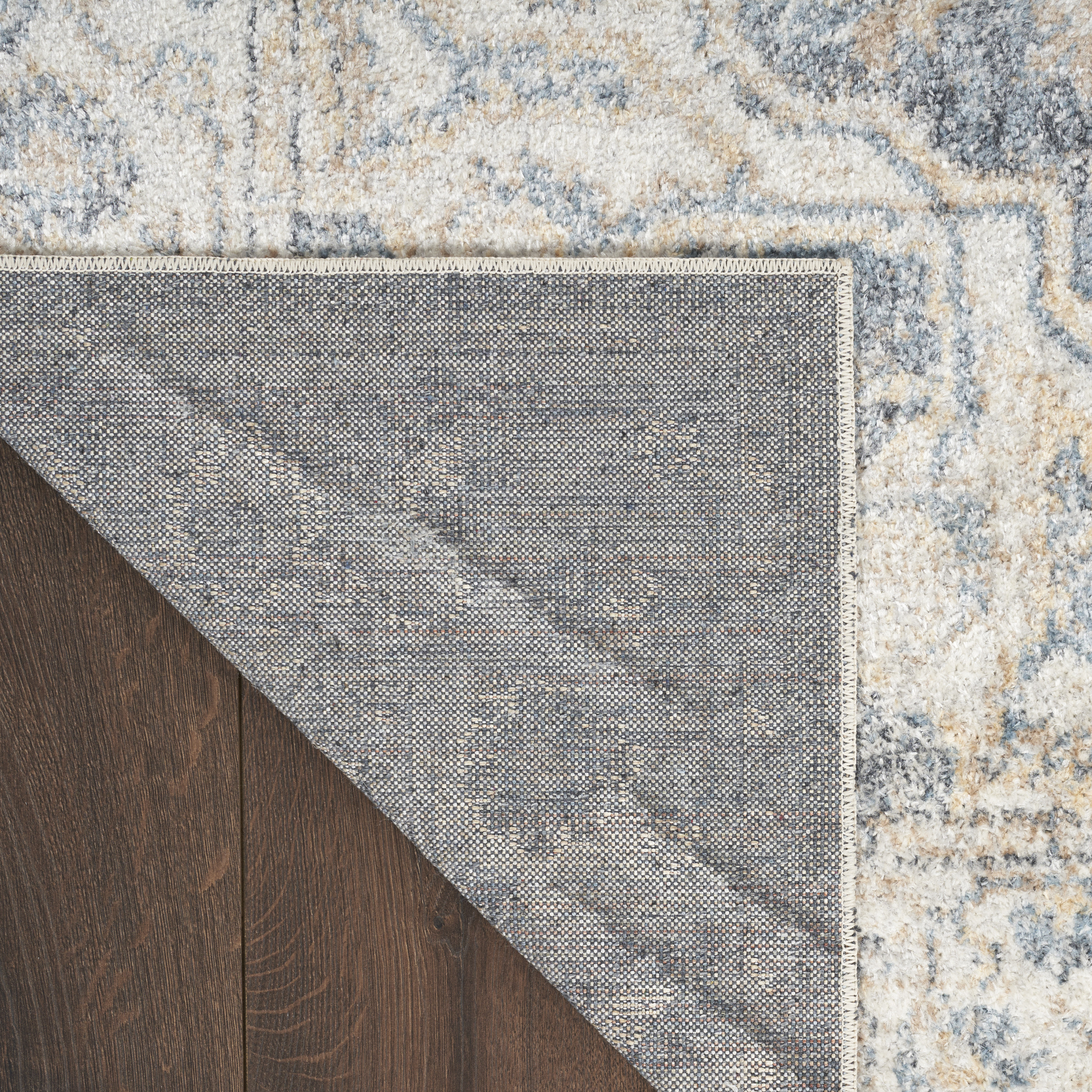 Nourison Astra Machine Washable 10' x 14' Grey Blue Vintage Indoor Rug