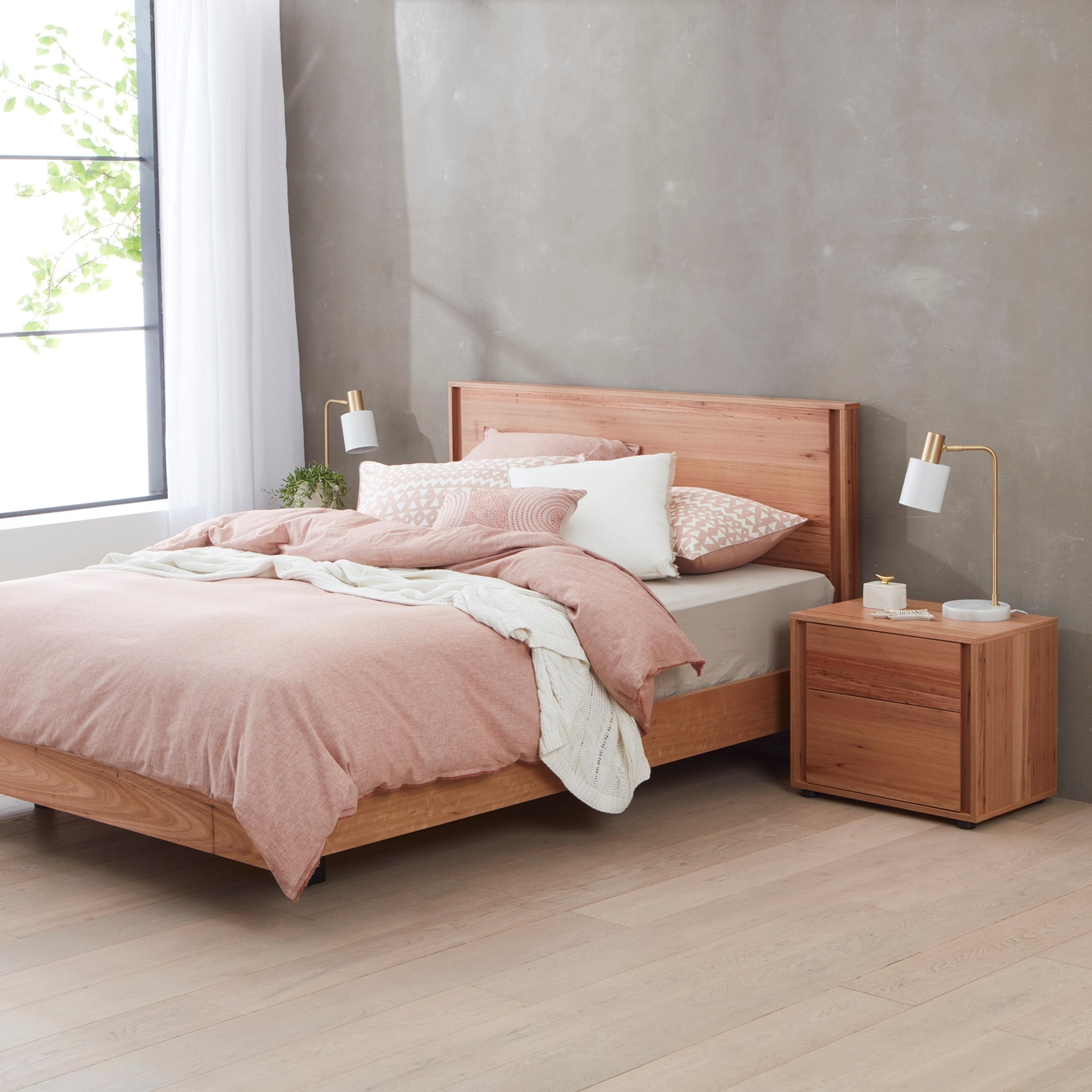 Lifestyle image of the  Gap X Bedside Table (2 Drawer), Native from Forty Winks