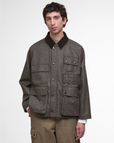 Giacca in lana Editor Olive Check