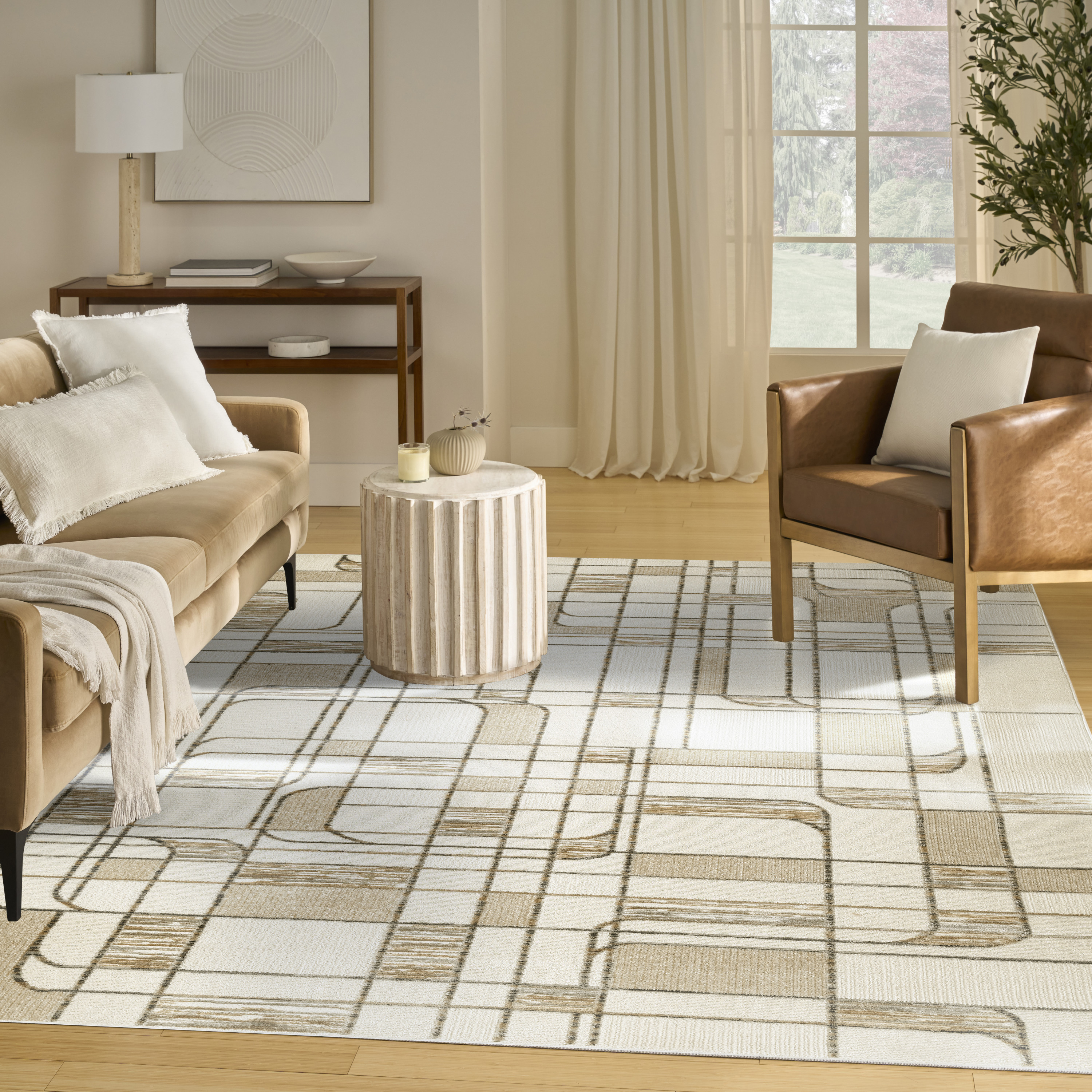 Nourison Nordic 8' x 10' Ivory Multicolor Mid-Century Modern Indoor Rug