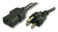 Power Cord Cable Cord Set 125 V 15 A NEMA 5-15P 14 AWG 3 Conductor 2 ft. L