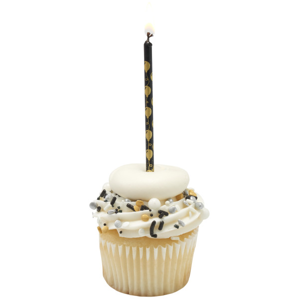 Black with Gold Balloons Print Specialty Candles
