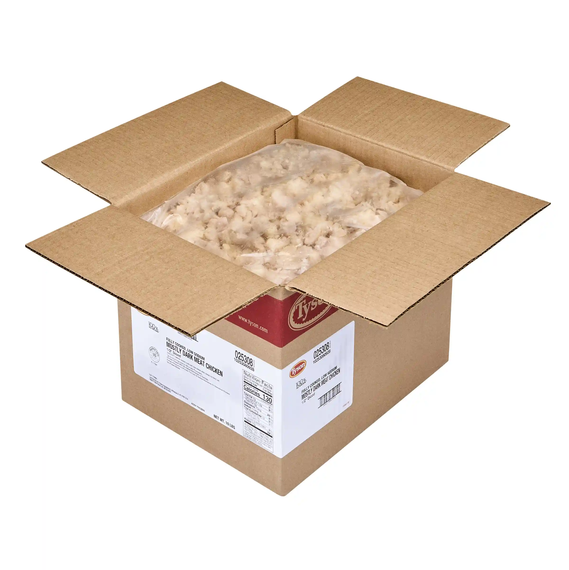 Tyson® Fully Cooked All Natural* Low Sodium Diced Chicken, Reverse Blend 65 Dark/35 White Meat, 0.5"_image_4