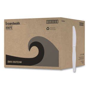 Boardwalk, Heavyweight Polystyrene Cutlery, Knife, White, 1000/Carton