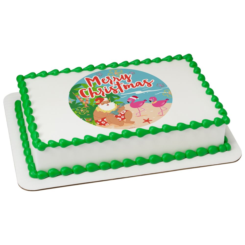 Image Cake Santa on Summer Holiday