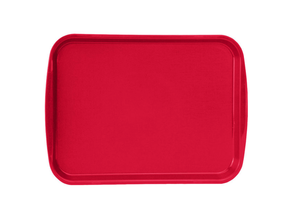 17 3/16" x 12 1/8" Traex® premium plastic fast-food tray in red